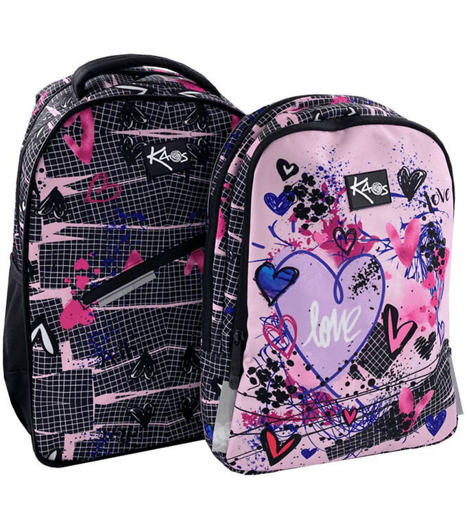 Kaos - Skoletaske - 2-i-1 - Pink Love
