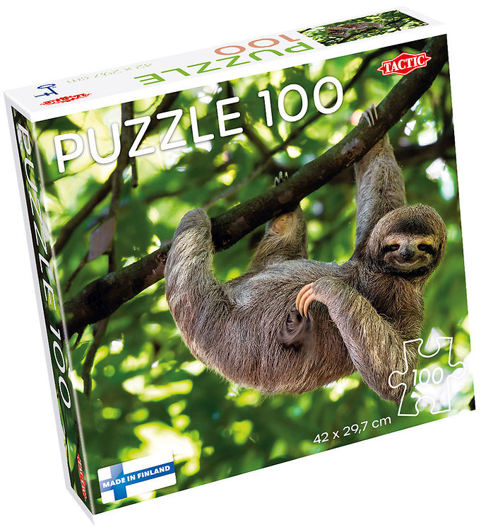 9: TACTIC Puslespil - Sloth Haning on Tree - 100 Brikker