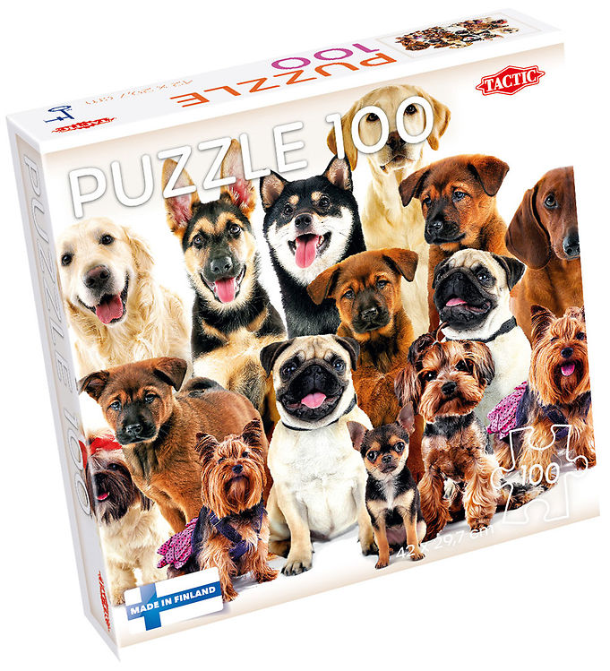 #3 - TACTIC Puslespil - Group of Cute Dogs - 100 Brikker