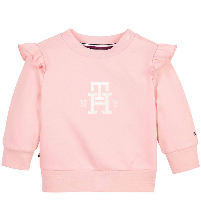 11: Tommy Hilfiger Sweatshirt - Baby Girl Monogram - Pink Crystal