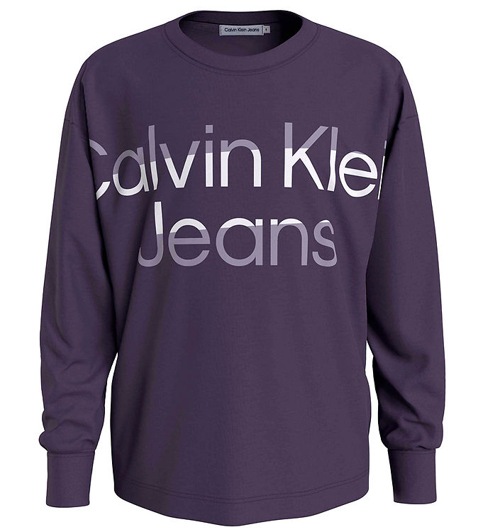 Calvin Klein Bluse - Hero Maxi Logo - Purple Velvet