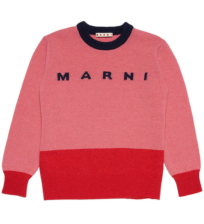 Marni Bluse Uld Koral Rød Navy