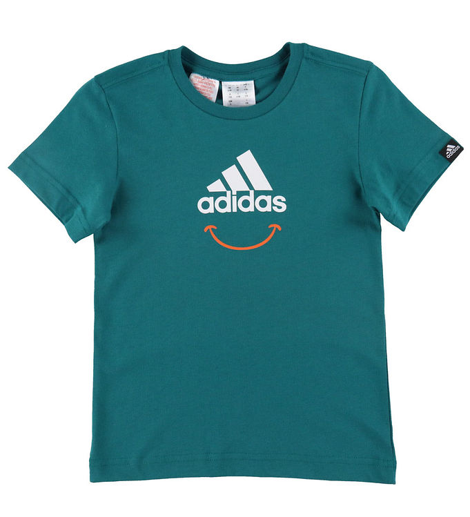 adidas Performance T-shirt - Grøn m. Smiley