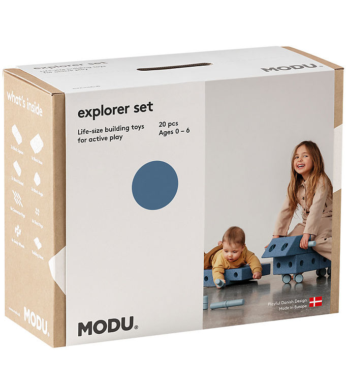 MODU Explorer Sæt - 20 Dele Deep Blue/Sky Blue unisex