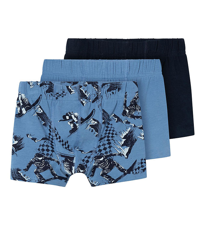 Name It Boxershorts Til Drenge 3-pak Rivie Blå 92