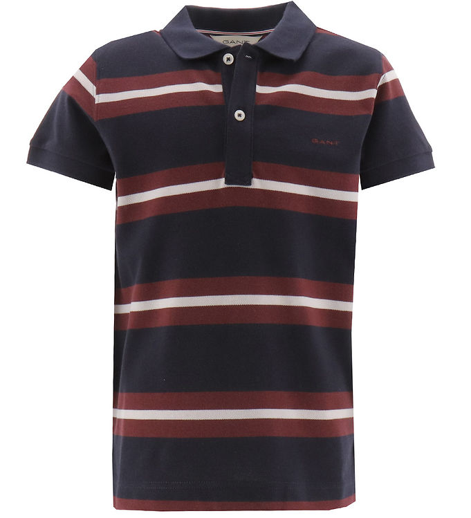 GANT Polo - Evening Blue m. Rød/Hvid