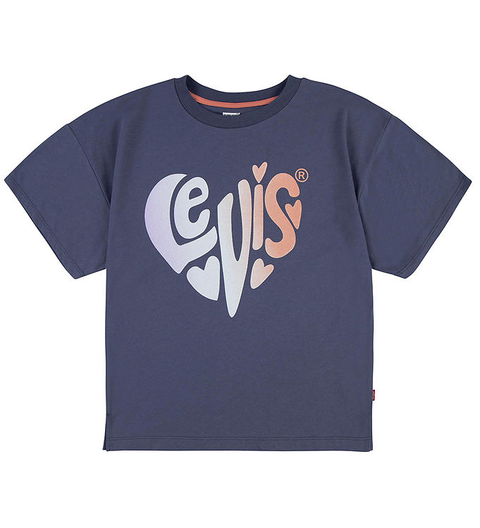 7: Levis Kids T-Shirt - Oversized - Crown Blue m. Hjerte