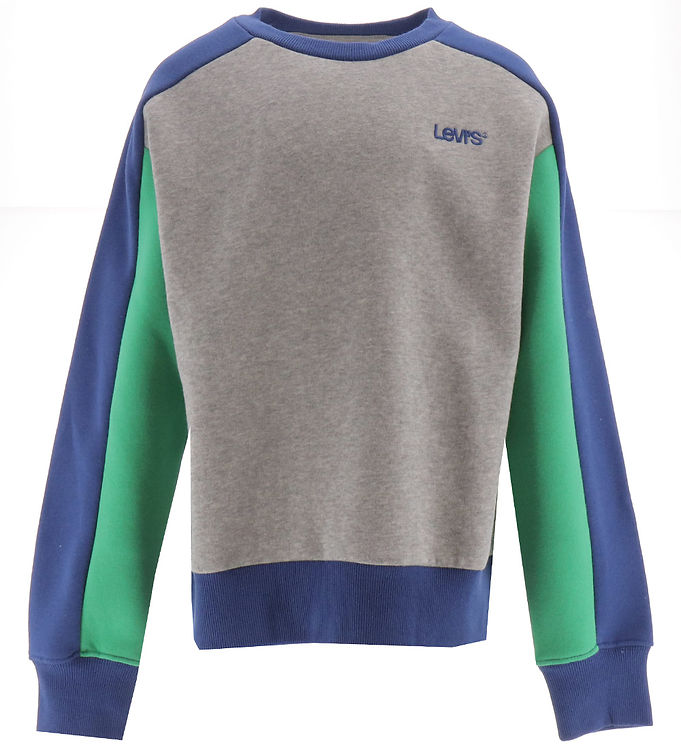 #3 - Levis Kids Sweatshirt - Gråmeleret m. Blå/Grøn