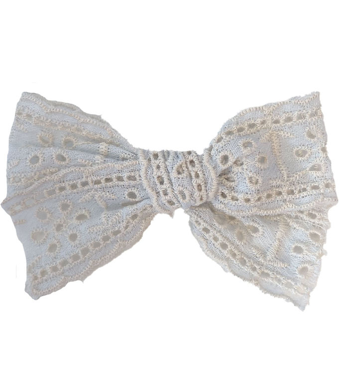 Bows by Stær Hårspænde m. Sløjfe - Franka - Lyseblå Broderi Angl