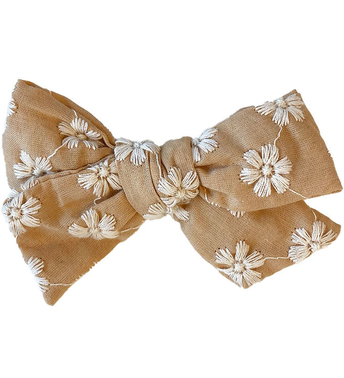 Bows by Stær Hårspænde m. Sløjfe - Blanca - Beige m. Hvid Blomst