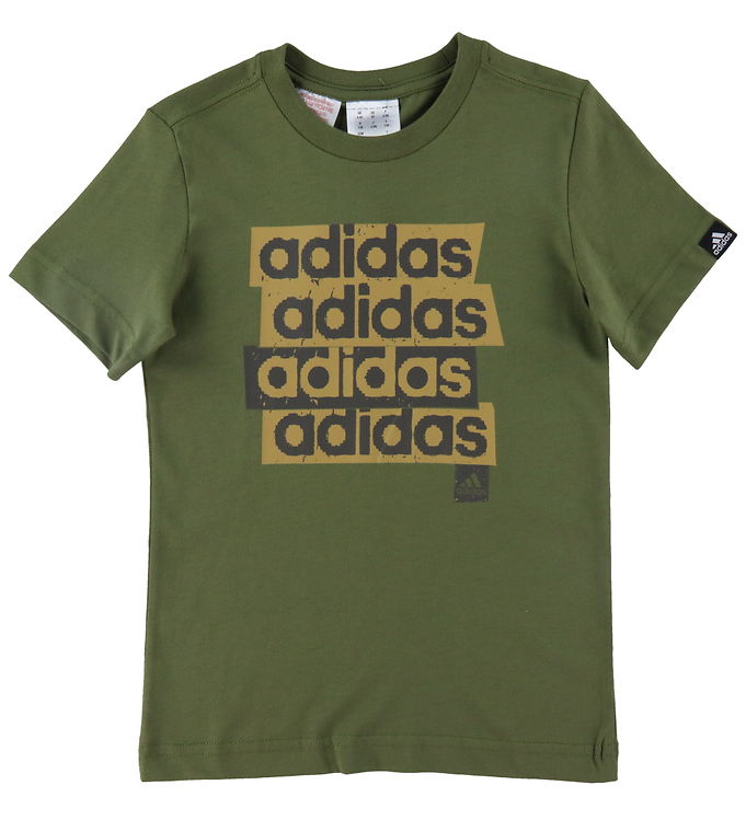 adidas Performance T-shirt - Armygrøn m. Brun