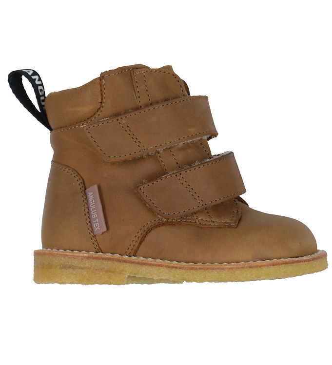 Begynder TEX-støvle med logobånd og velcro - Dark Cognac - 21