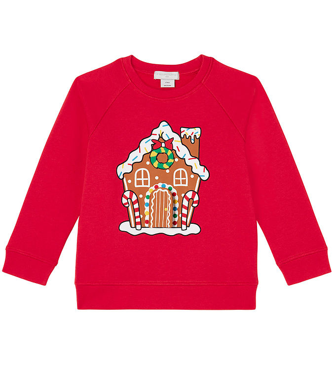 9: Stella McCartney Kids Sweatshirt - Rød m. Honningkagehus