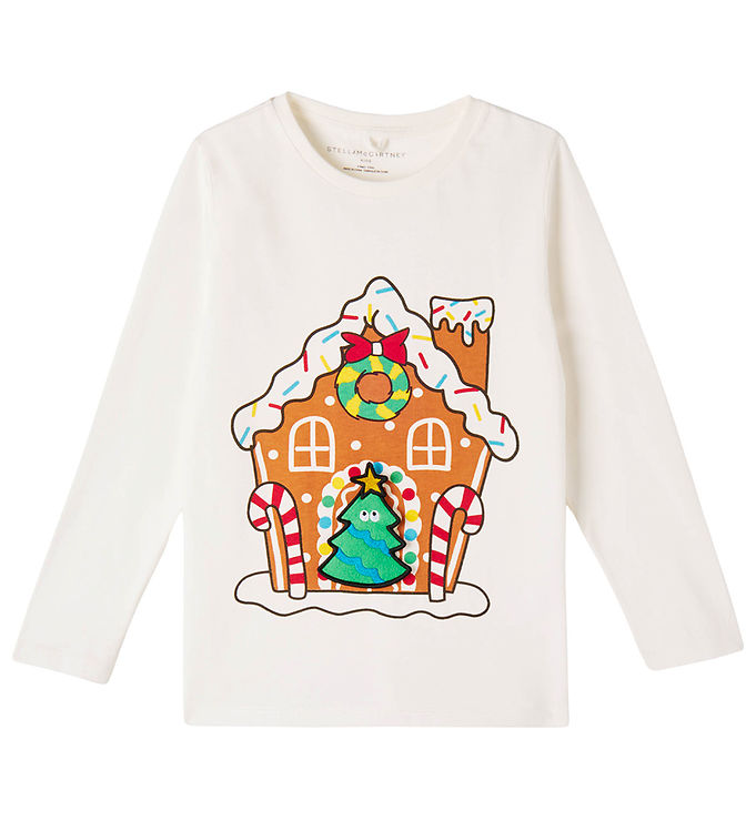 Stella McCartney Kids Bluse - Hvid m. Honningkagehus