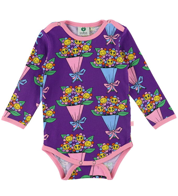 Image of Småfolk Body l/æ - Purple Heart m. Blomster (314430-4608194)