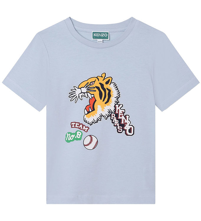 Kenzo T-shirt - Pale Blue m. Tiger