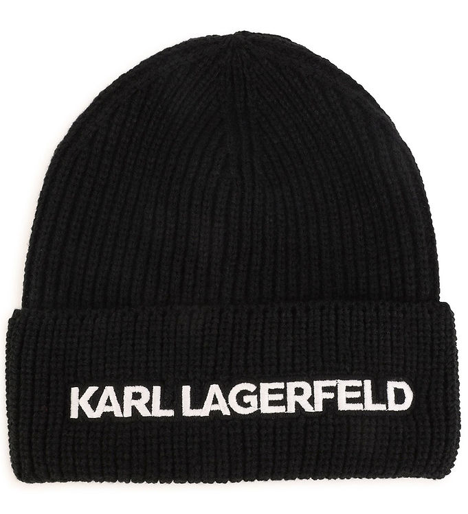 2: Karl Lagerfeld Hue - Strik - Sort m. Hvid