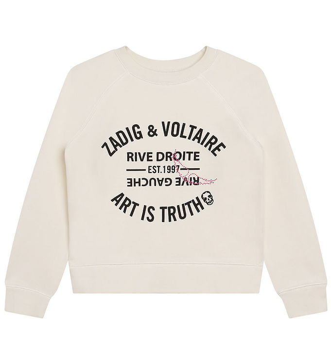 Zadig & Voltaire Sweatee Shirt Ivory Tekst