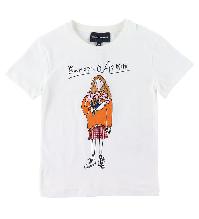 Emporio Armani T Shirt Hvid M. Pige