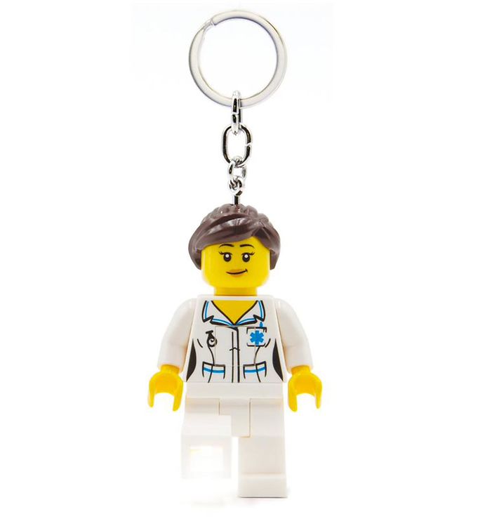 Lego - Ledlite Nøglering Med Led Lys - Sygeplejerske - 9 Cm