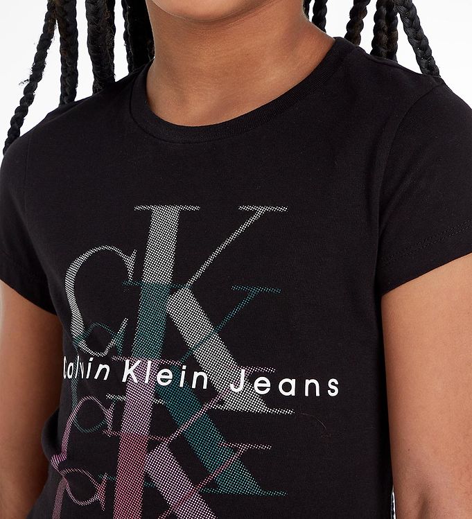 Calvin Klein T-shirt - Monogram Repeat - Sort m. Print