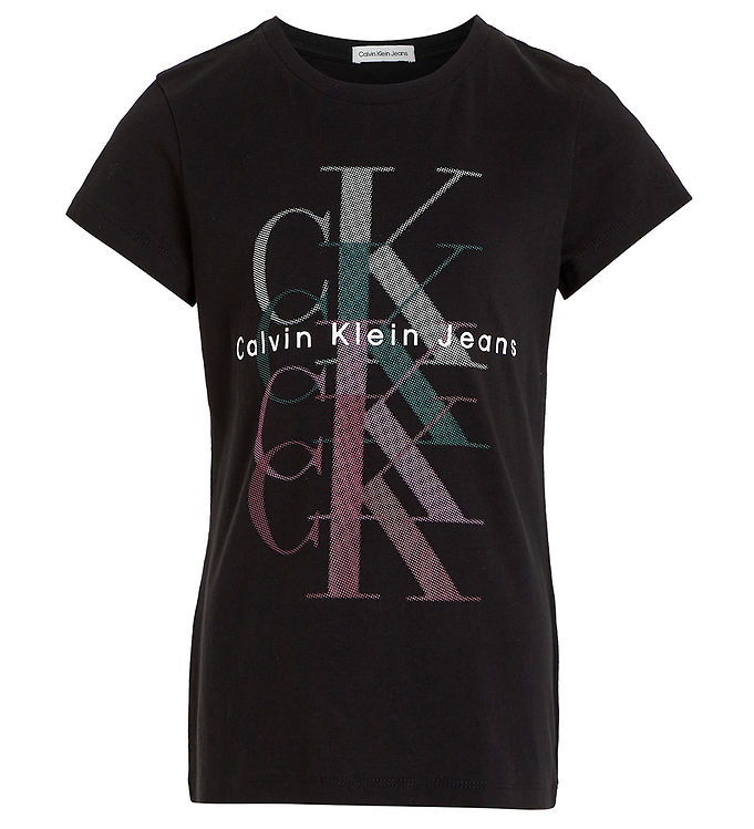 Calvin Klein T-shirt - Monogram Repeat - Sort m. Print