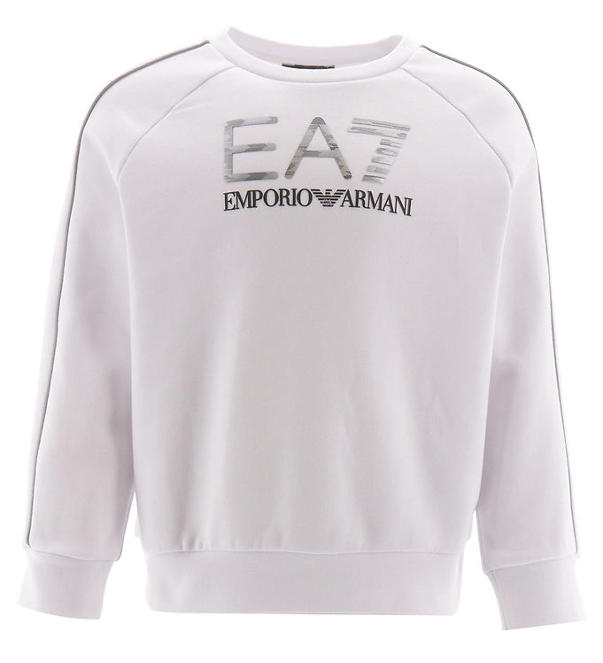 EA7 Sweatshirt - Hvid m. Sølv
