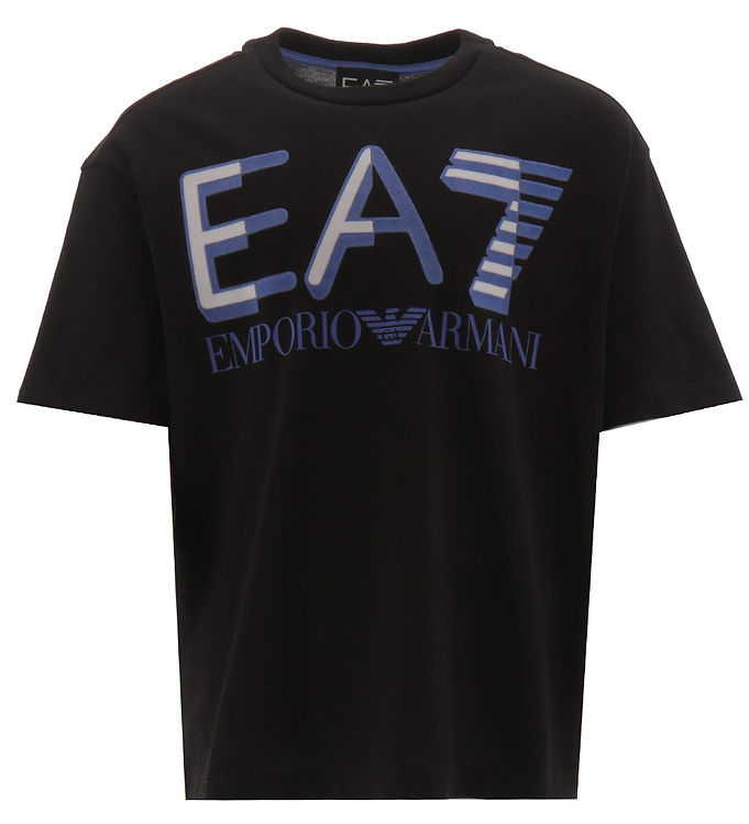 EA7 T-shirt - Sort/Blå m. Logo