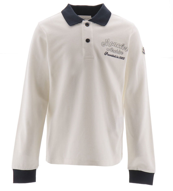 #2 - Moncler Polobluse - Off White m. Navy