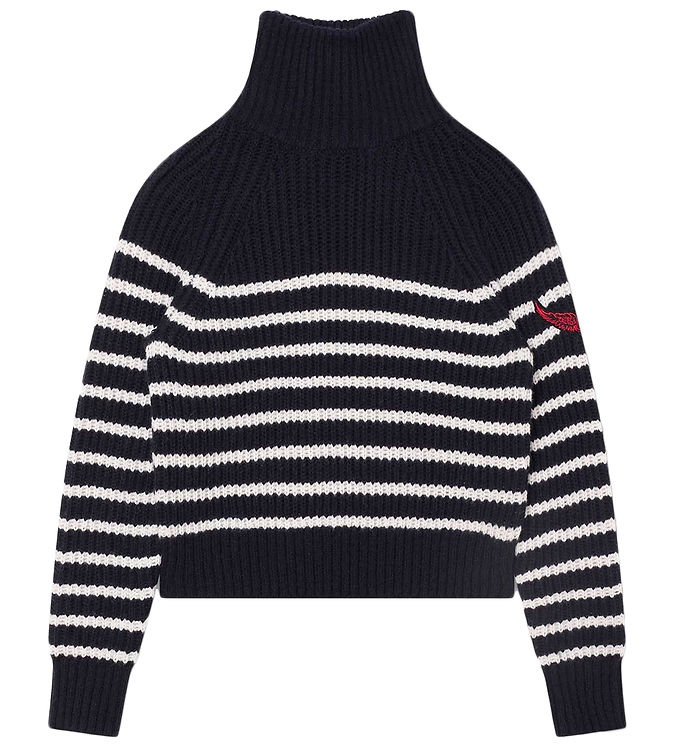 Zadig & Voltaire Bluse Cropped Uld Navy/hvid