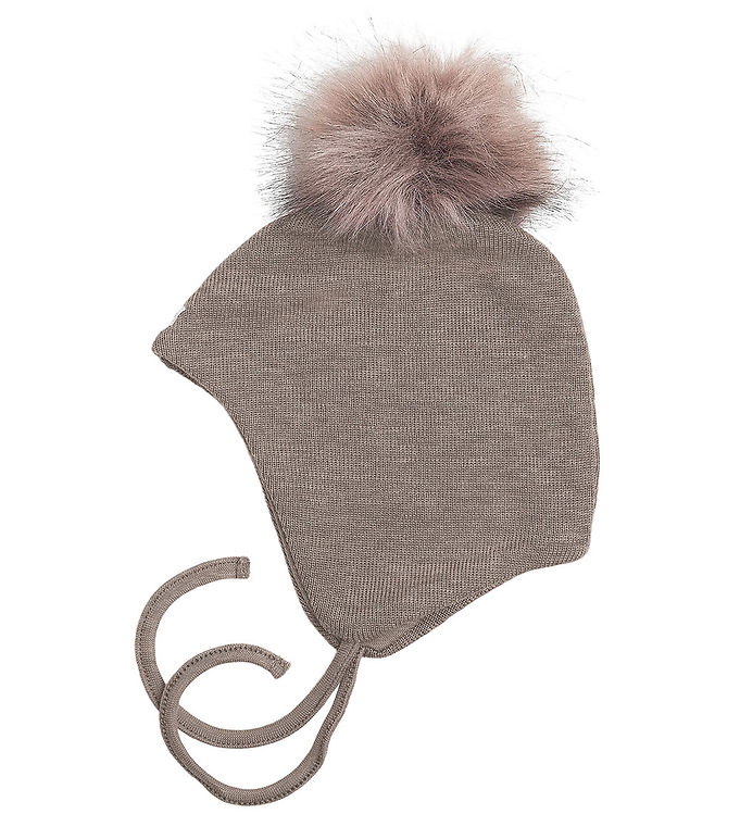 Billede af Racing Kids Hue - Uld/Bomuld - Light Taupe Melange m. Kvast