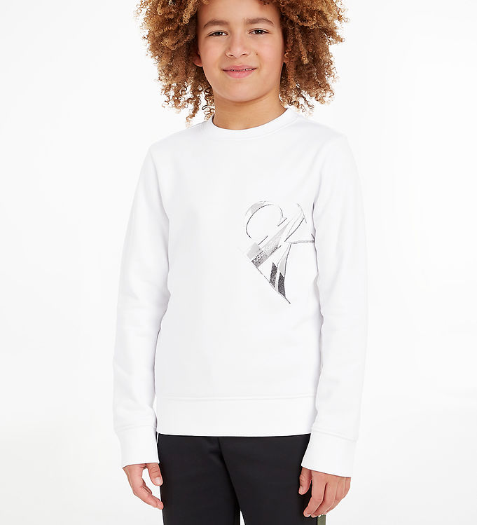 modul Når som helst Svane Calvin Klein Sweatshirt - Hyper Real Monogram - Bright White m. Print