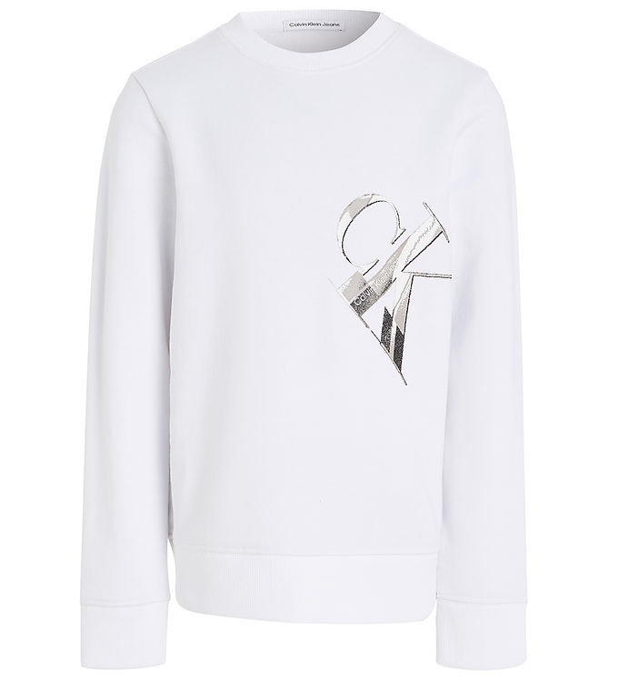 #2 - Calvin Klein Sweatshirt - Hyper Real Monogram - Bright White m.