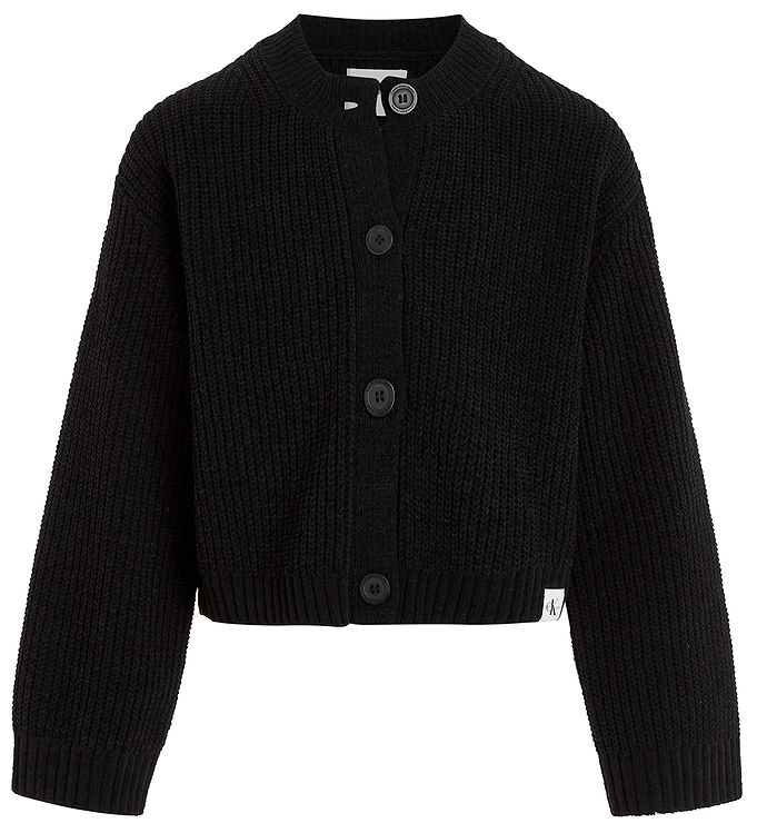 Calvin Klein Cardigan - Cropped - Strik - Sort