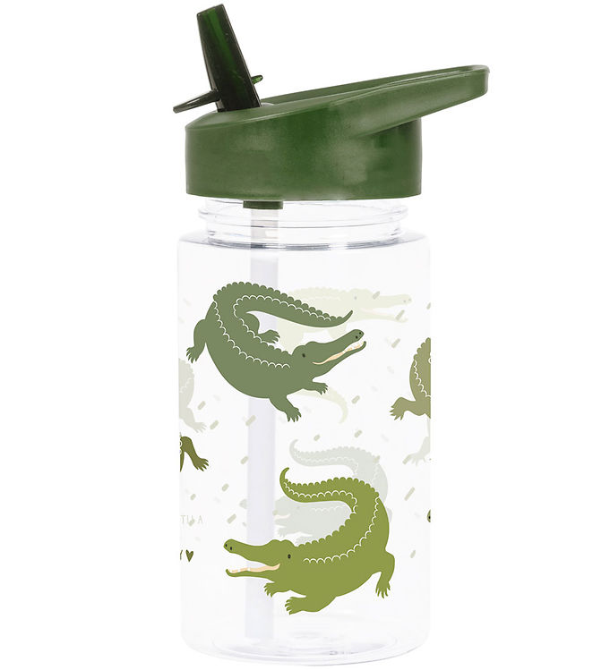 Billede af A Little Lovely Company Drikkedunk m. Sugerør - 450 ml - Crocodi