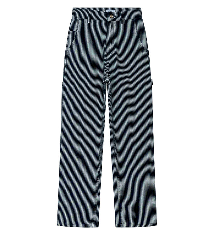 12: Grunt Jeans - Worker - Navy/Hvidstribet