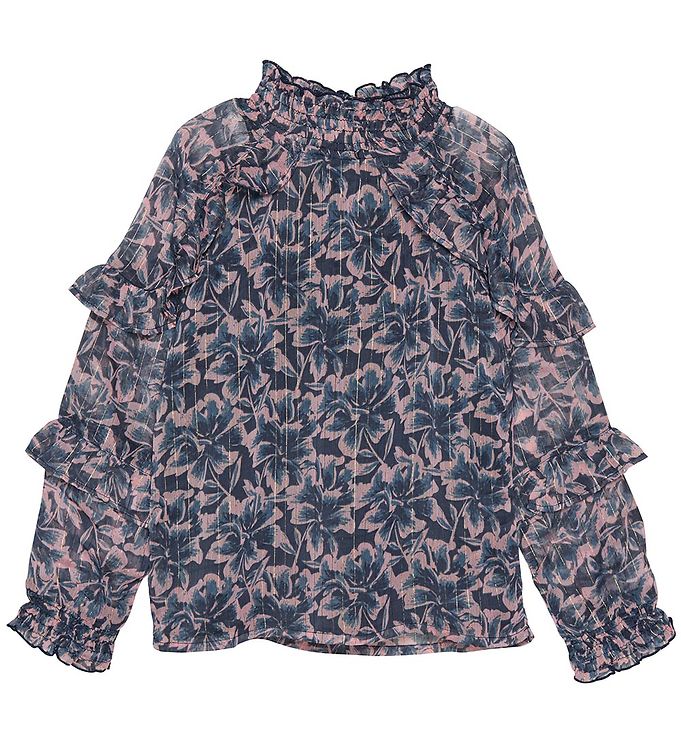 Creamie Bluse Big Flower Indigo Blue