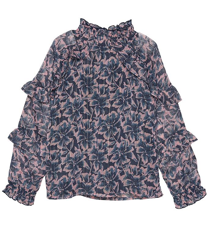 Billede af Creamie Bluse - Big Flower - Indigo Blue