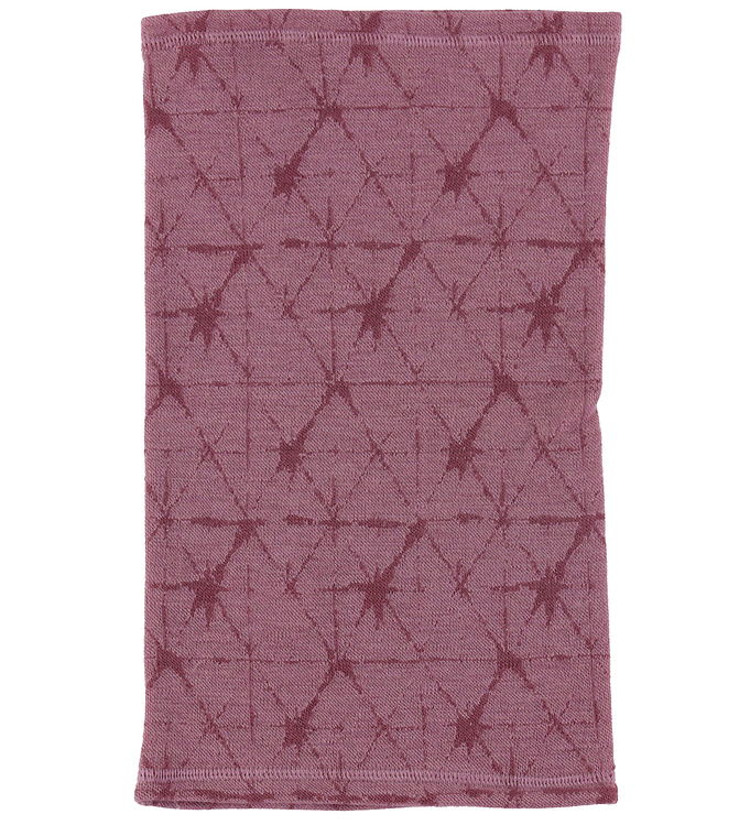 8: Halsedisse i støvet rosa 100% merino uld med mønster
