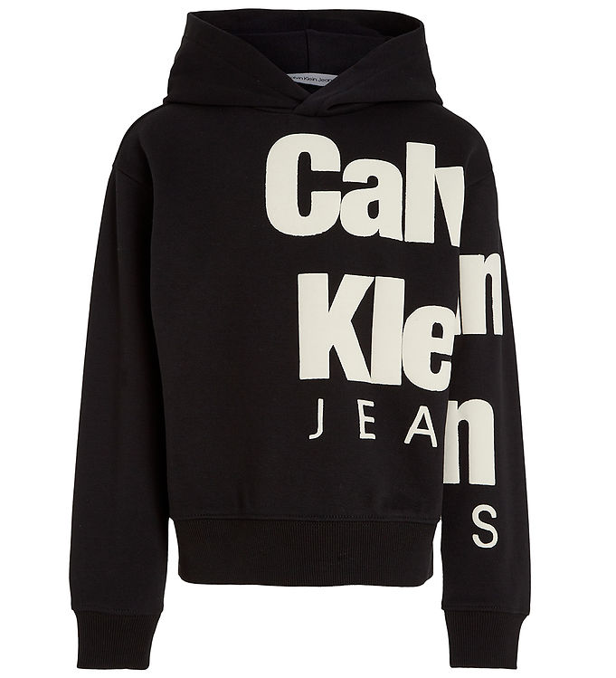 13: Calvin Klein Hættetrøje - Blown-up Logo - Sort/Off White