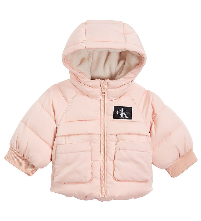 6: Calvin Klein Dynejakke - Hooded Puffer - Rose Clay