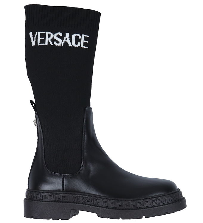 4: Versace Støvler - Boot Calf - Black/White/Palladium