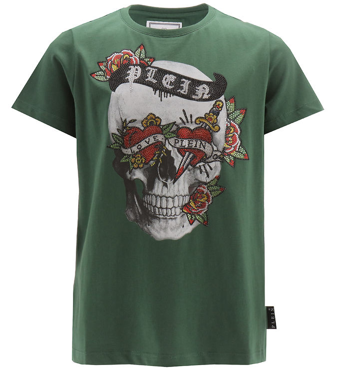 11: Philipp Plein T-shirt - Grøn m. Print/Similisten