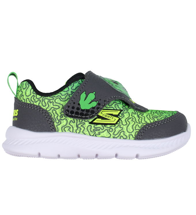 Skechers Sko m. Lys/Lyd - Comfy Flex 2.0 - Charcoal/Lime