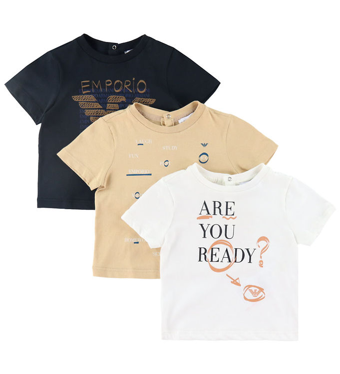 #3 - Emporio Armani T-shirts - 3-pak - Hvid/Sand/Sort