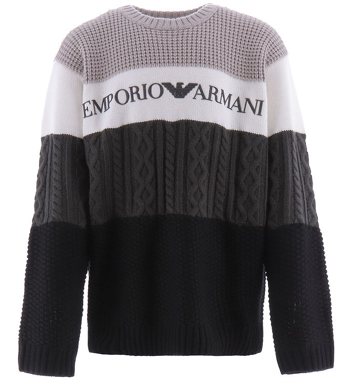 #2 - Emporio Armani Bluse - Akryl/Uld - Stripes Beige