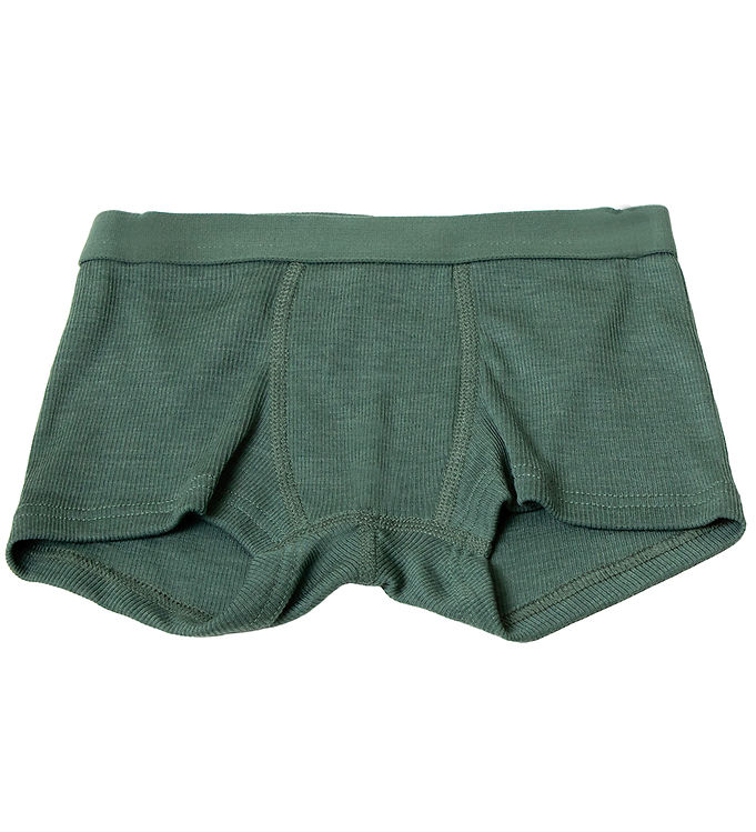 Joha Boxershorts - Rib - Uld/Silke - Mørk Grøn