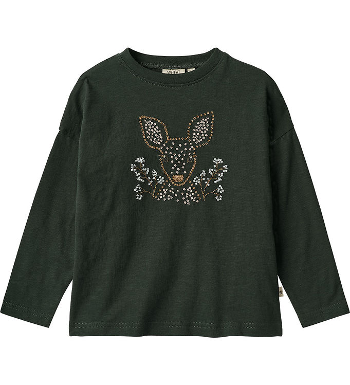Wheat Bluse - Deer Embroidery - Black Coal