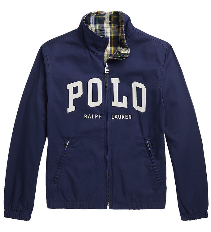 8: Polo Ralph Lauren Jakke - Vendbar - Blåternet/Navy m. Print