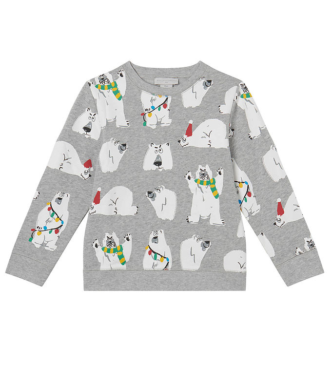 7: Stella McCartney Kids Sweatshirt - Gråmeleret m. Hvid Bjørn